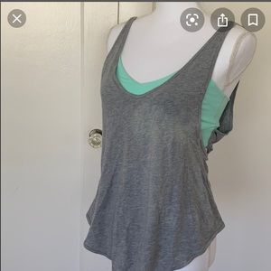 Lululemon twist and turn tank grey teal 8